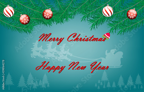 graphics design for Card for Merry Christmas Happy New Year design vector illustration
