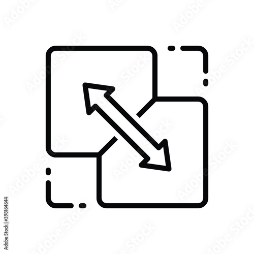 Black line icon for combine
