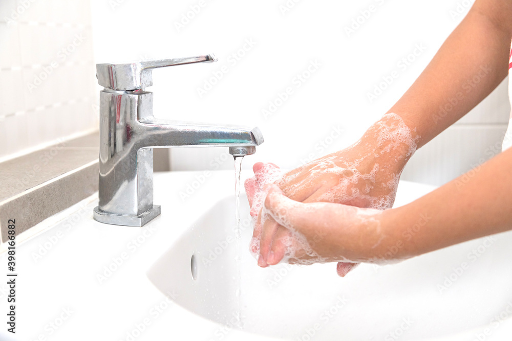 Washing your hands with soap for cleaning helps prevent germs Washing your hands with soap for cleaning helps prevent germs
