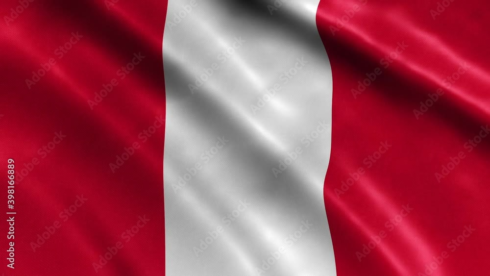 Peru National Flag Country Banner Waving 3D Loop Animation. Peru National Flag Country Banner Waving 3D Loop Animation.