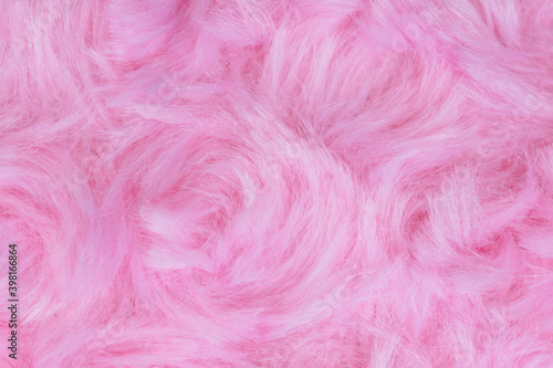 Pink luxury wool natural fluffy fur wool skin texture close-up