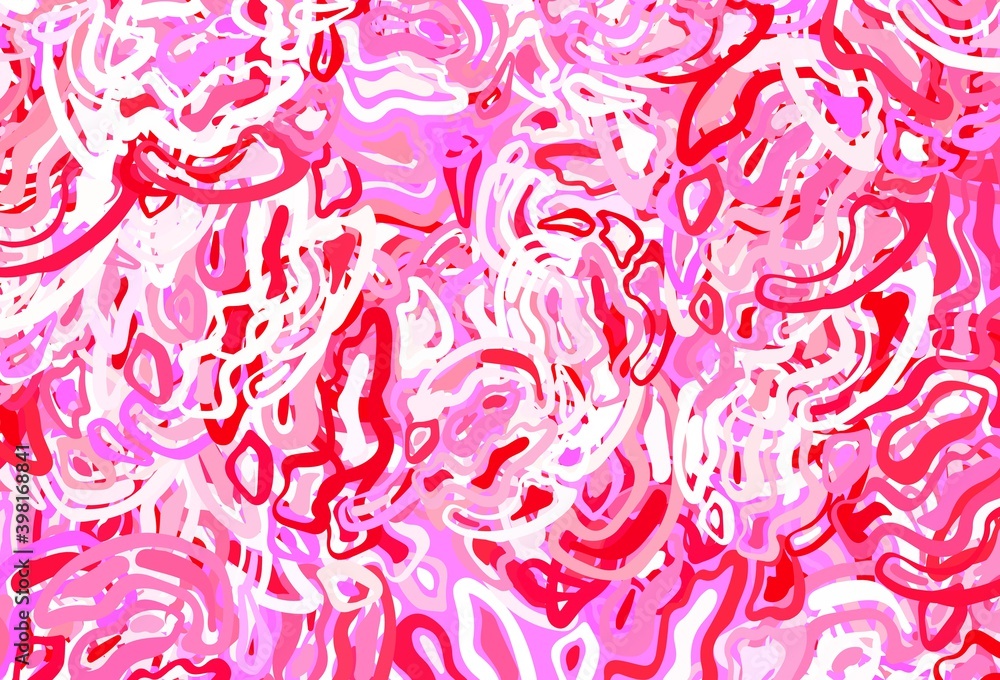 Fototapeta premium Light Pink, Red vector background with abstract shapes.
