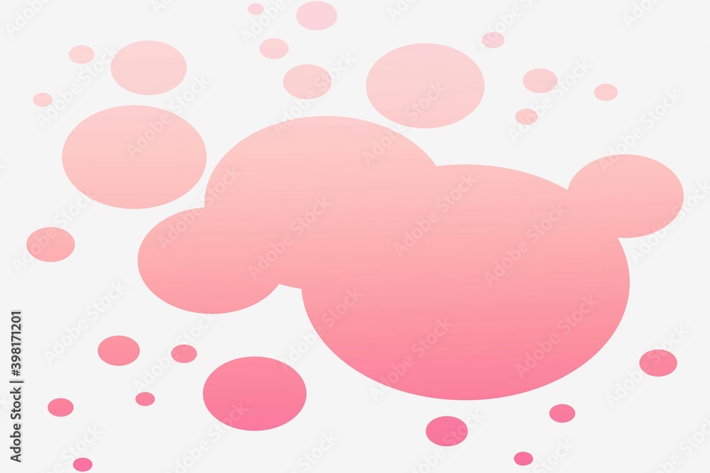 Colourful bubbles like design on white background