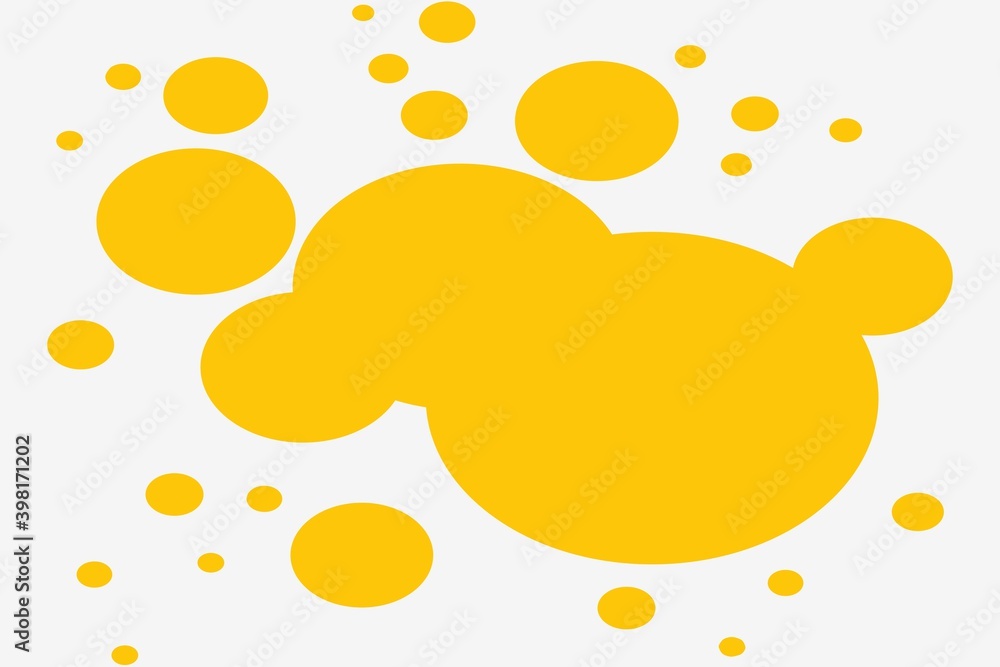 Yellow colour bubbles like design on white background Yellow colour bubbles like design on white background