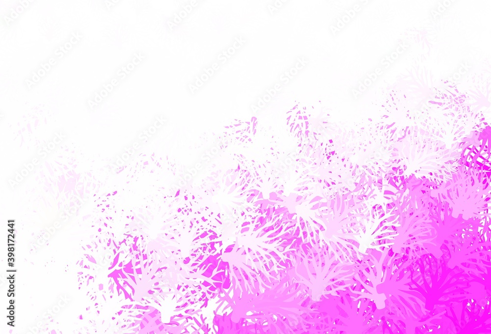 Light Pink vector doodle backdrop with branches.