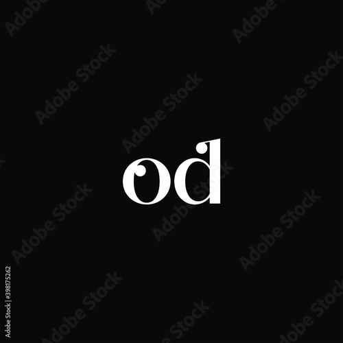 O D letter logo creative design on black color background. od monogram