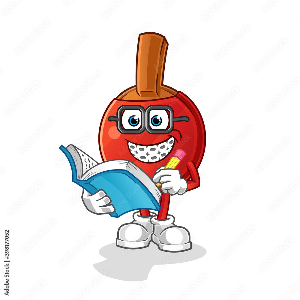 Obraz premium table tennis bat geek cartoon. cartoon mascot vector