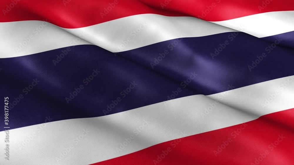 Thailand National Flag Country Banner Waving 3D Loop Animation. Thailand National Flag Country Banner Waving 3D Loop Animation.