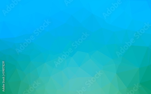 Light Blue, Green vector low poly cover. Geometric illustration in Origami style with gradient. New texture for your design.