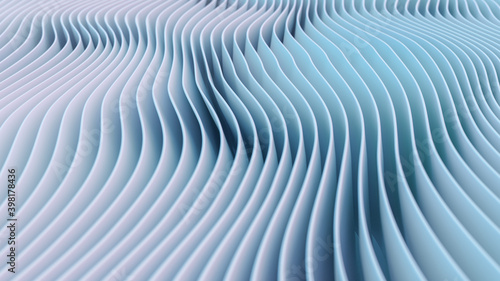 A beautiful light blue background made of geometric waves