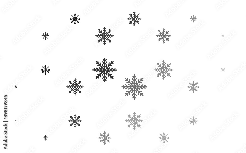 Light Silver, Gray vector template with ice snowflakes. Decorative shining illustration with snow on abstract template. The pattern can be used for new year leaflets. Light Silver, Gray vector template with ice snowflakes. Decorative shining illustration with snow on abstract template. The pattern can be used for new year leaflets.