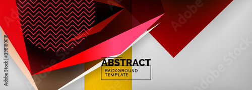 Low poly 3d geometric shapes, minimal abstract background. Vector illustrations for covers, banners, flyers and posters and other