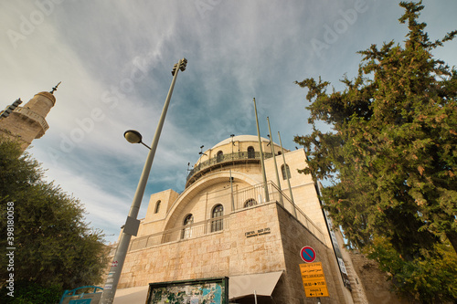 jerusalem, israel. 04-12-2020. The Horva Synagogue in the Jewish Quarter of the Old City photo