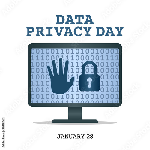 vector graphic of data privacy day good for data privacy day celebration. flat design. flyer design.flat illustration.