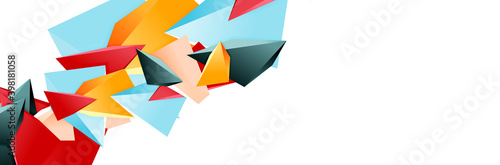 Fototapeta Naklejka Na Ścianę i Meble -  Triangle mosaic abstract background, 3d triangular low poly shapes. Geometric vector illustration for covers, banners, flyers and posters and other