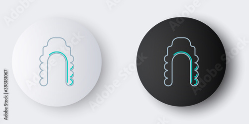 Line Judge wig icon isolated on grey background. Medieval style antique. Colorful outline concept. Vector.