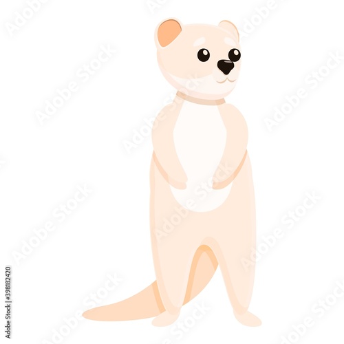 Winter white mink icon. Cartoon of winter white mink vector icon for web design isolated on white background