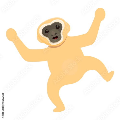 Gibbon dancing icon. Cartoon of gibbon dancing vector icon for web design isolated on white background