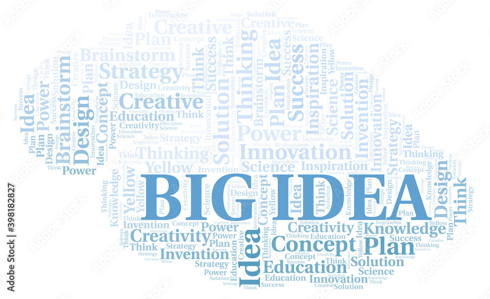 Obraz premium Big Idea typography word cloud create with the text only.