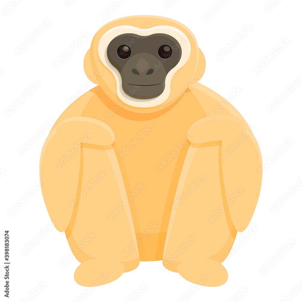 Naklejka premium Gibbon zoo icon. Cartoon of gibbon zoo vector icon for web design isolated on white background