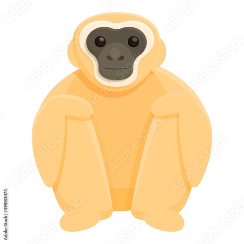 Gibbon zoo icon. Cartoon of gibbon zoo vector icon for web design isolated on white background