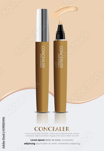 Poster Template Design Concealer with Package Vector Illustration