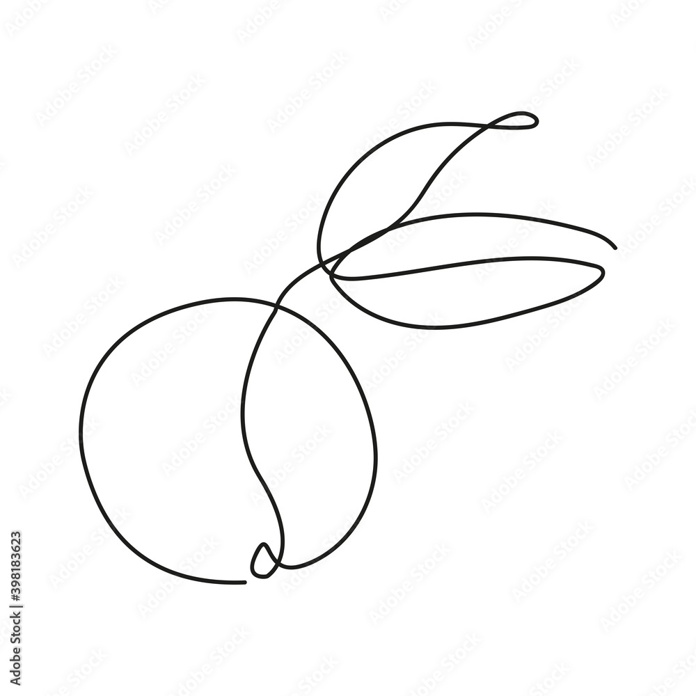 orange fruit one line style icon orange fruit one line style icon