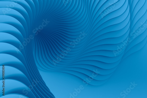 Foto Blue abstract three-dimensional texture of the plurality of circular treads a twisting spiral