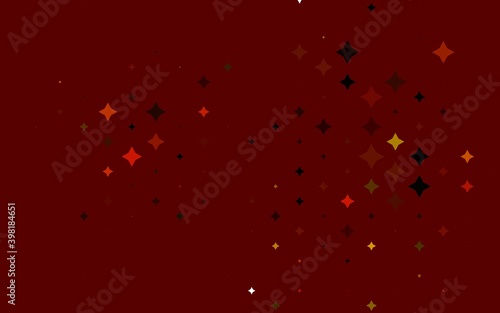 Light Orange vector background with colored stars. Modern geometrical abstract illustration with stars. Smart design for your business advert.