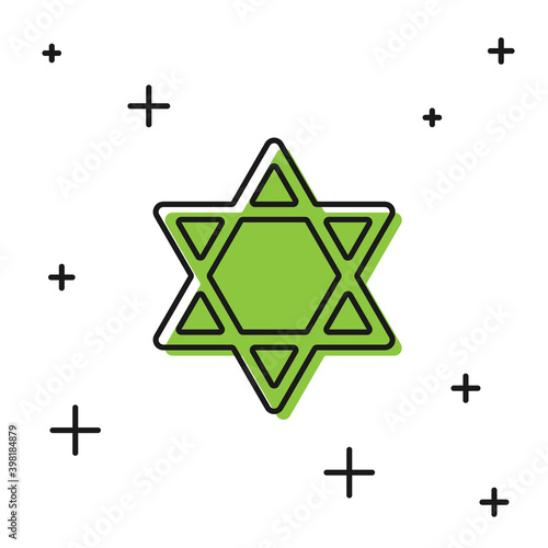 Black Star of David icon isolated on white background. Jewish religion symbol. Symbol of Israel. Vector.