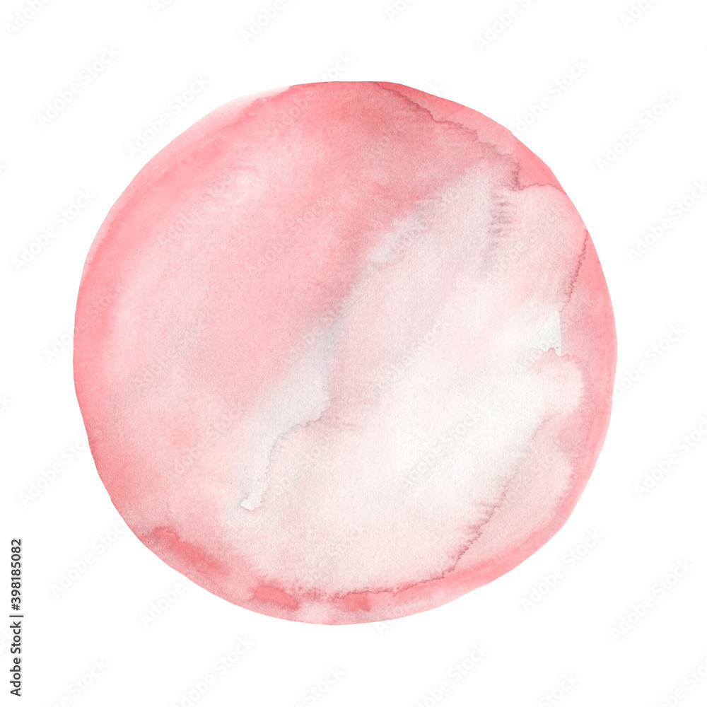 Circle watercolor pink geometric elements, hand drawing Circle watercolor pink geometric elements, hand drawing