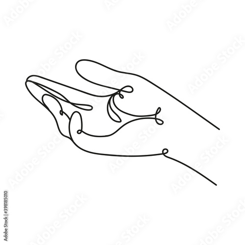 hand human receiving one line style icon