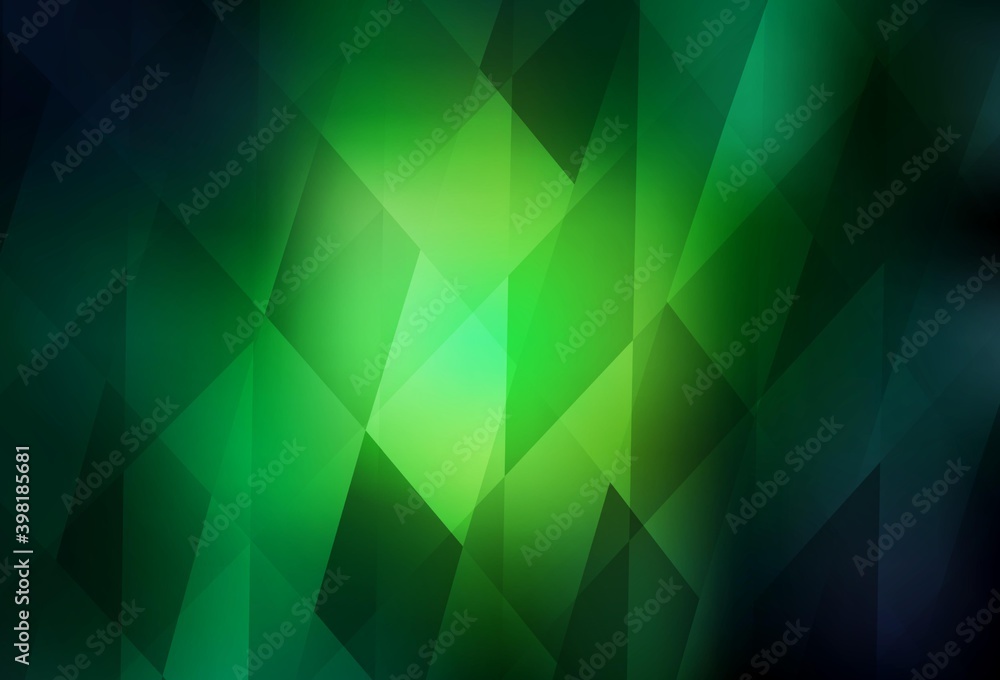 Obraz premium Dark Green vector background in polygonal style.