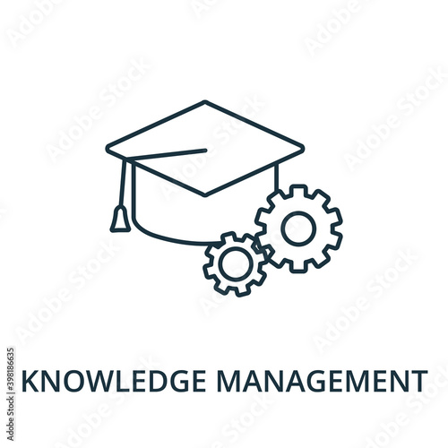 Knowledge Management icon. Line style element from reputation management collection. Thin Knowledge Management icon for templates, infographics and more