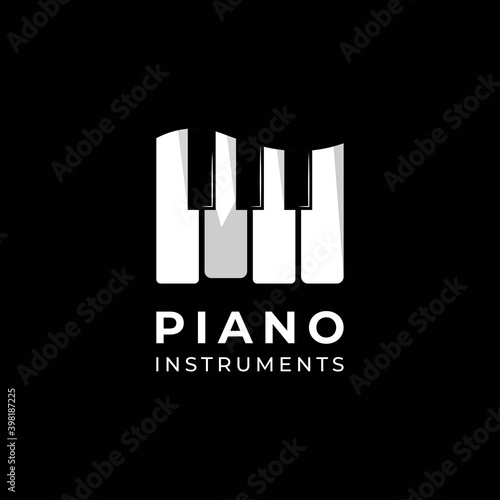 piano, instrument, musical logo Designs Inspiration Isolated on White Background