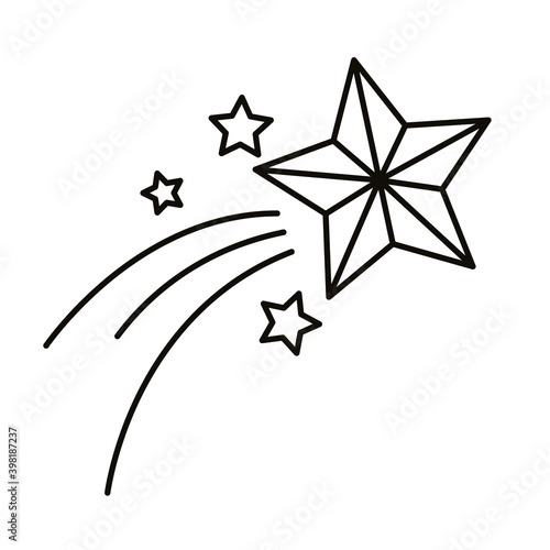 shooting star christmas decoration line style icon