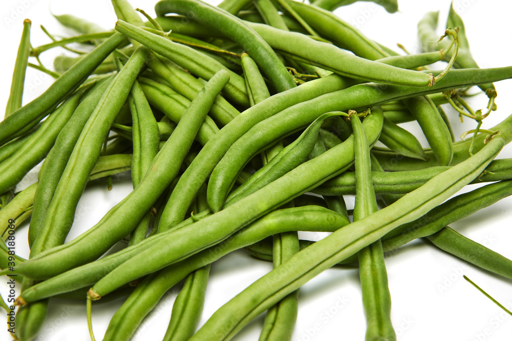 Fresh green beans isolated on white background. Fresh green beans isolated on white background.