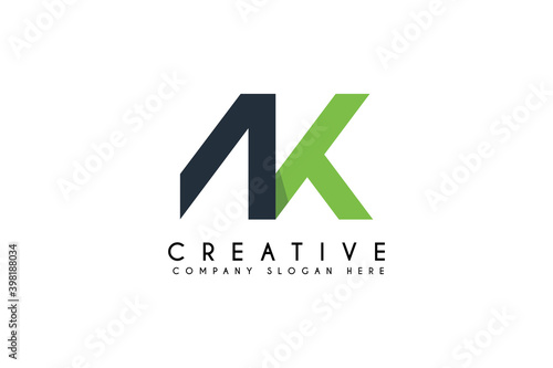 Letter AK logo design vector illustration. Letter AK business and Technology logos