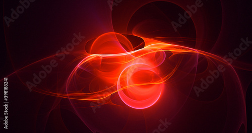Wallpaper Mural 3D rendering abstract red fractal light background Torontodigital.ca