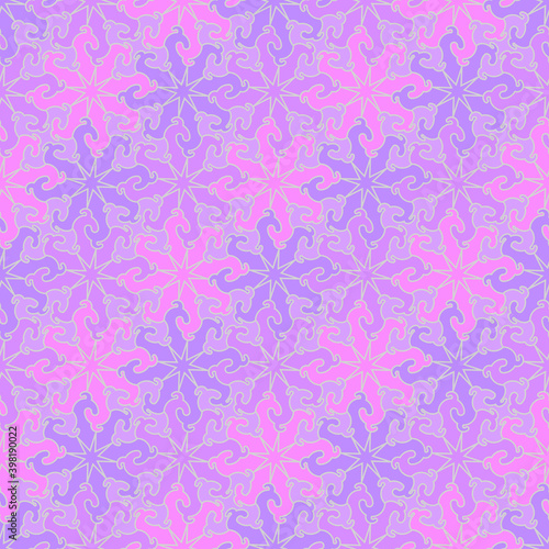 Stained glass texture from flowers. Seamless pattern. Wrapping paper. 