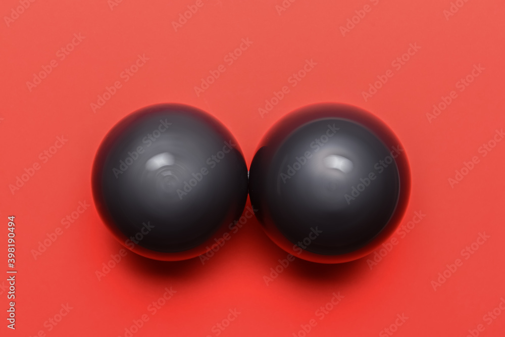 Air balloons on color background. Erotic and female health care concept Air balloons on color background. Erotic and female health care concept