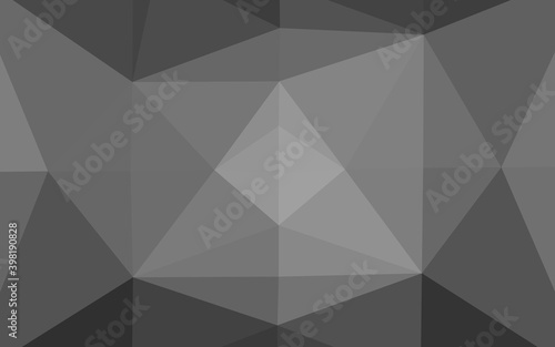 Light Silver, Gray vector low poly cover. Colorful illustration in abstract style with gradient. Textured pattern for background.