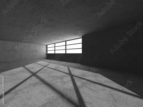 Abstract architecture background. Empty rough concrete interior