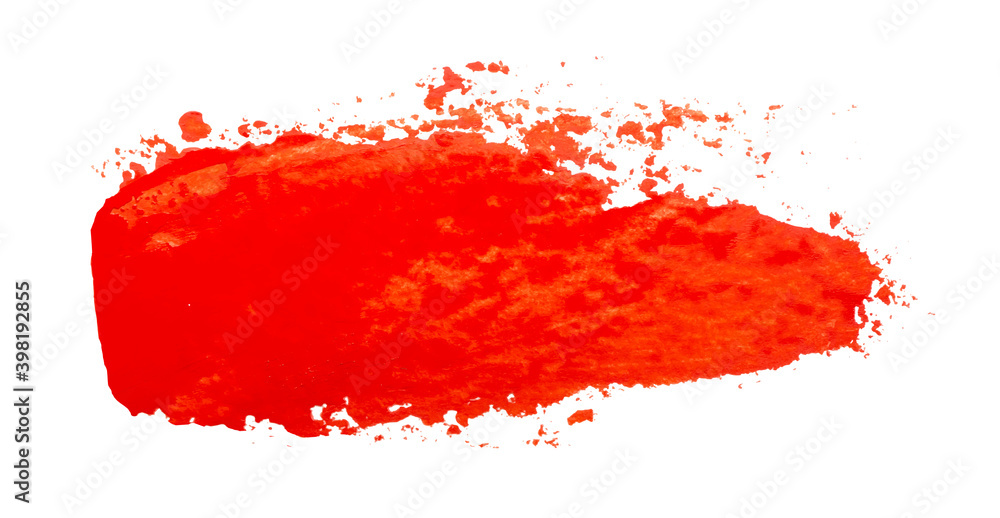 Vector paint brush stroke texture isolated on white - red acrylic element for Your design