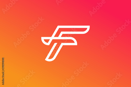 letter FT tech fast logo design concept vector