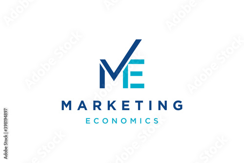 letter letter ME check logo design concept vector