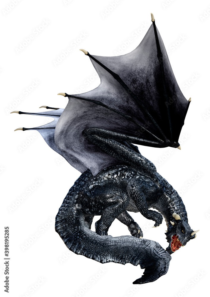 3D Rendering Fairy Tale Dragon on White 3D Rendering Fairy Tale Dragon on White