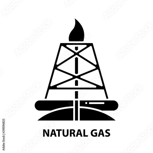 natural gas icon, black vector sign with editable strokes, concept illustration © Nina