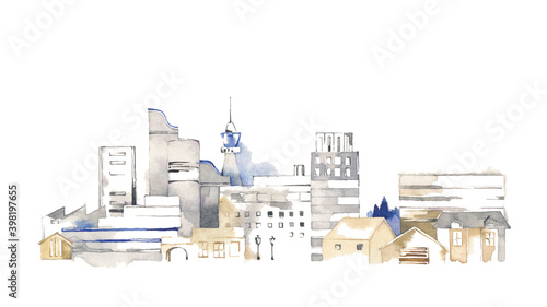 都会の風景、ビルのある街並み