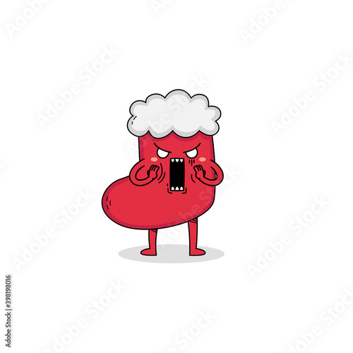 Cute Christmas sock cartoon character shocked